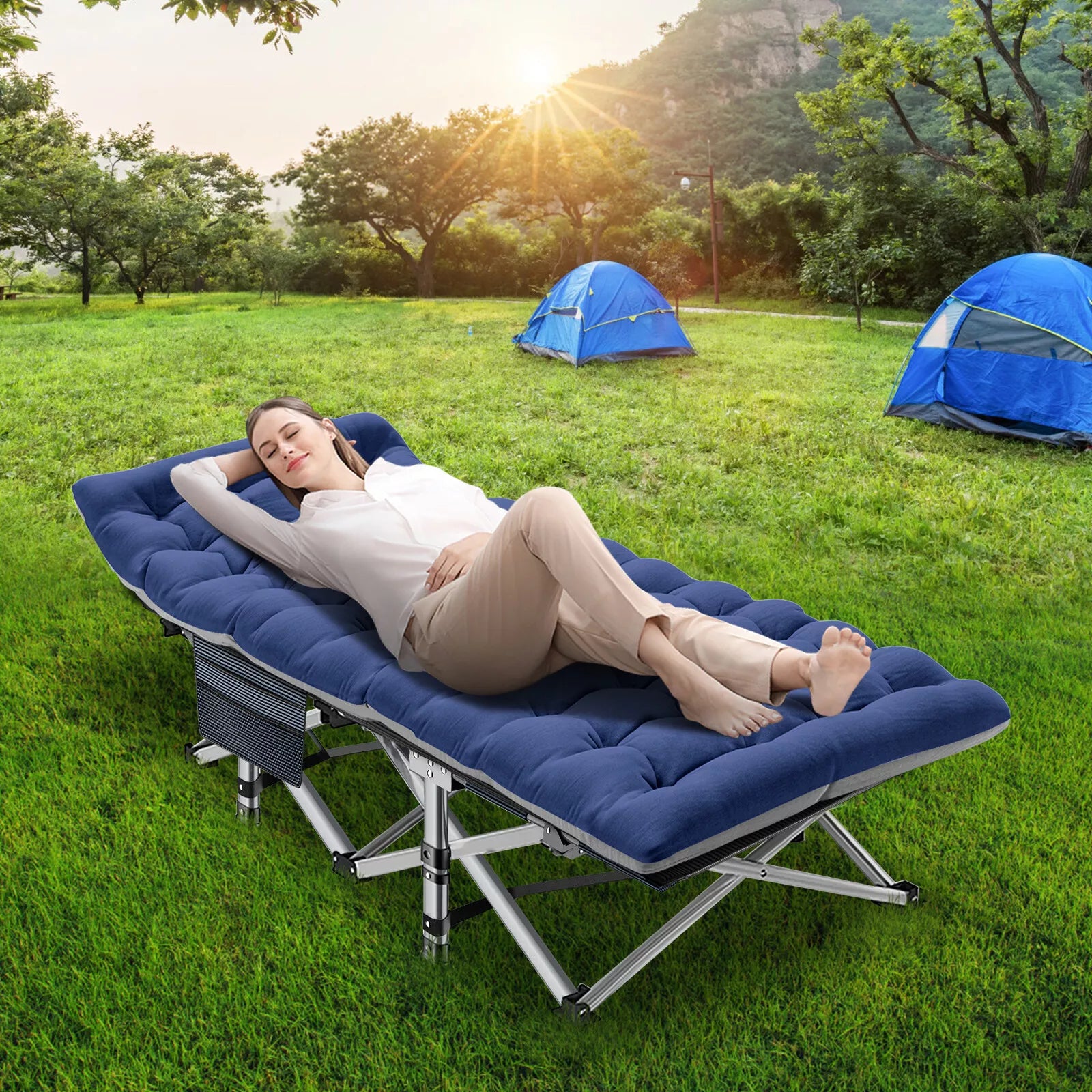 Sturdy Outdoor Folding Camping Bed – Portable Heavy-Duty Design