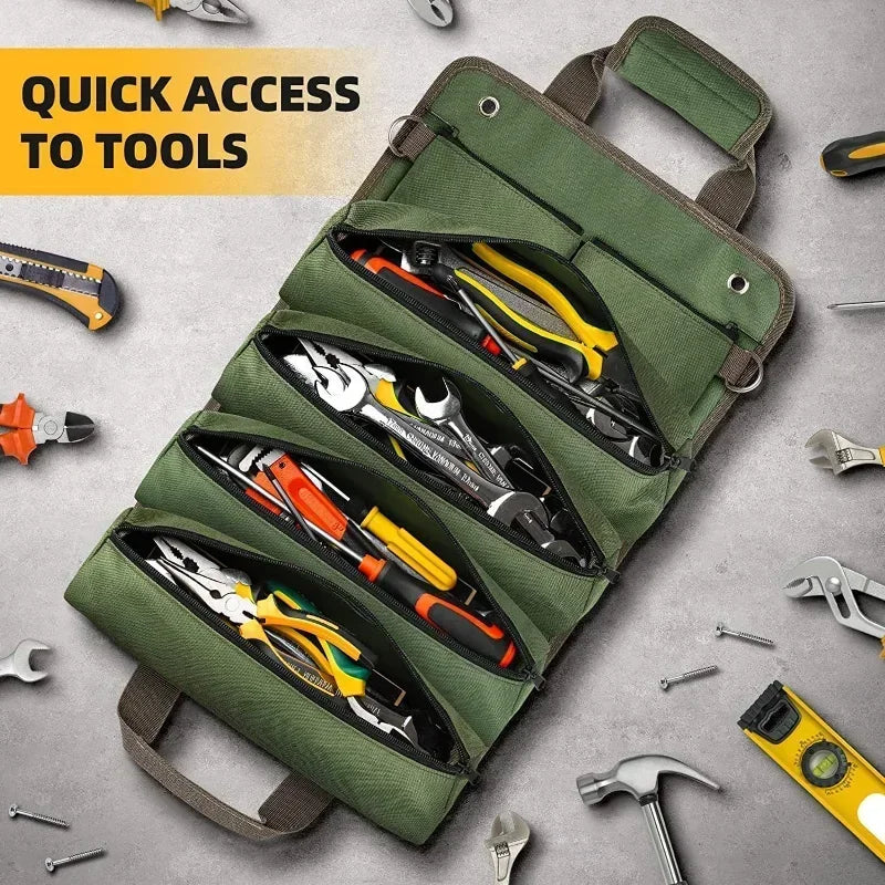 Durable Tool Organizer Bag with Roll-Up Design