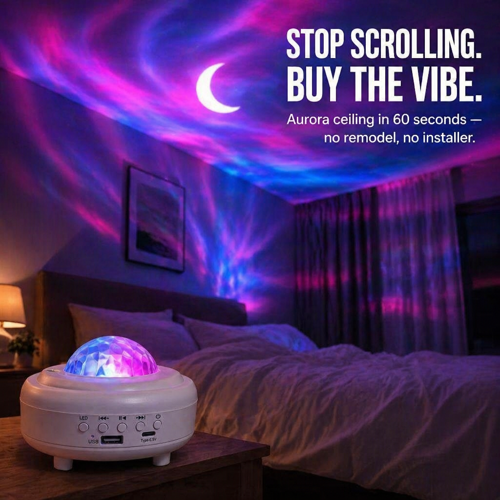 CelestiBeam™ — Drift Off Under Aurora Waves Without Leaving Your Bed