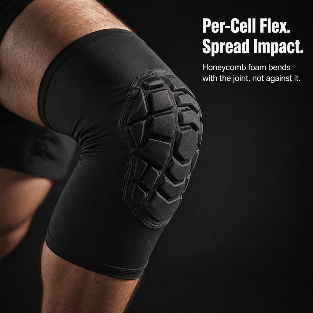 VibraGuard™ Honeycomb Compression Sleeves — Cushion Every Fall, Sprint, and Crossover