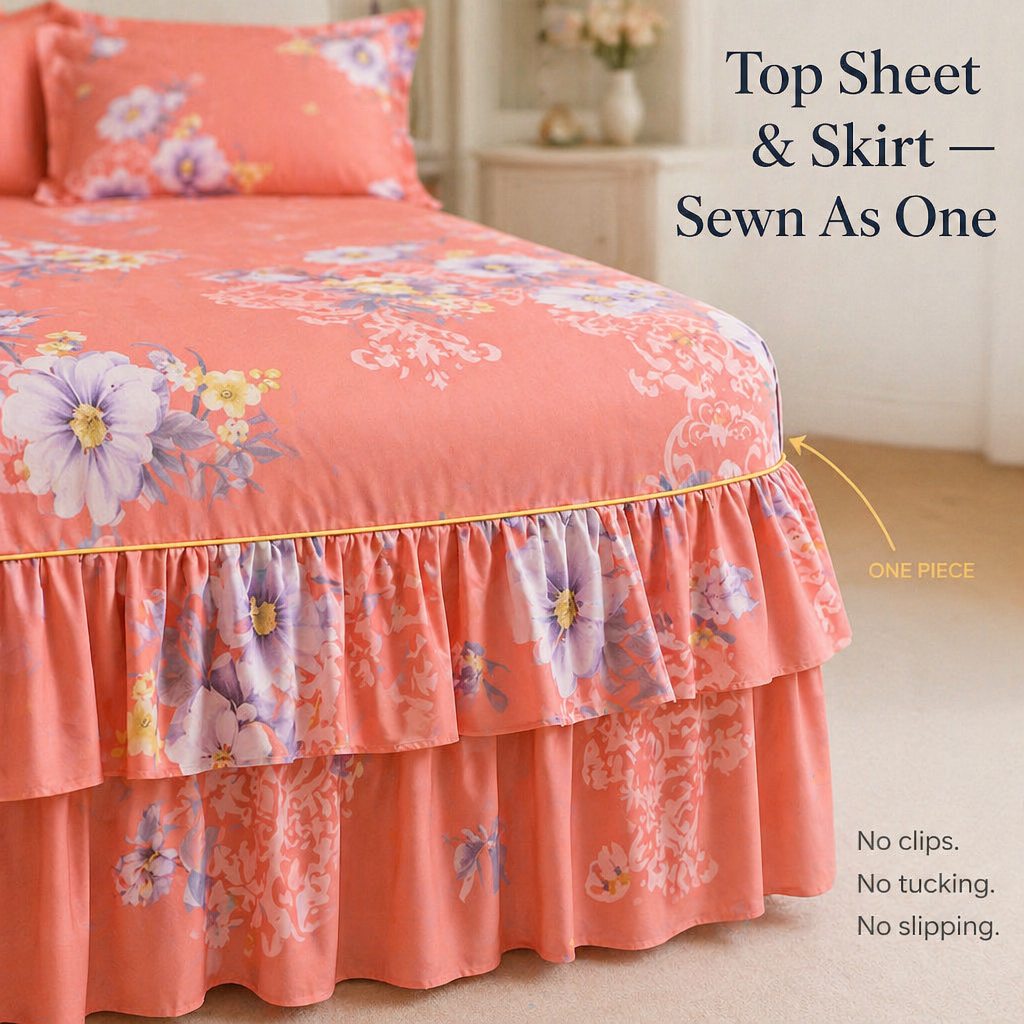 BloomEase™ — Drape Your Bed in Painterly Blooms from Sheet to Floor