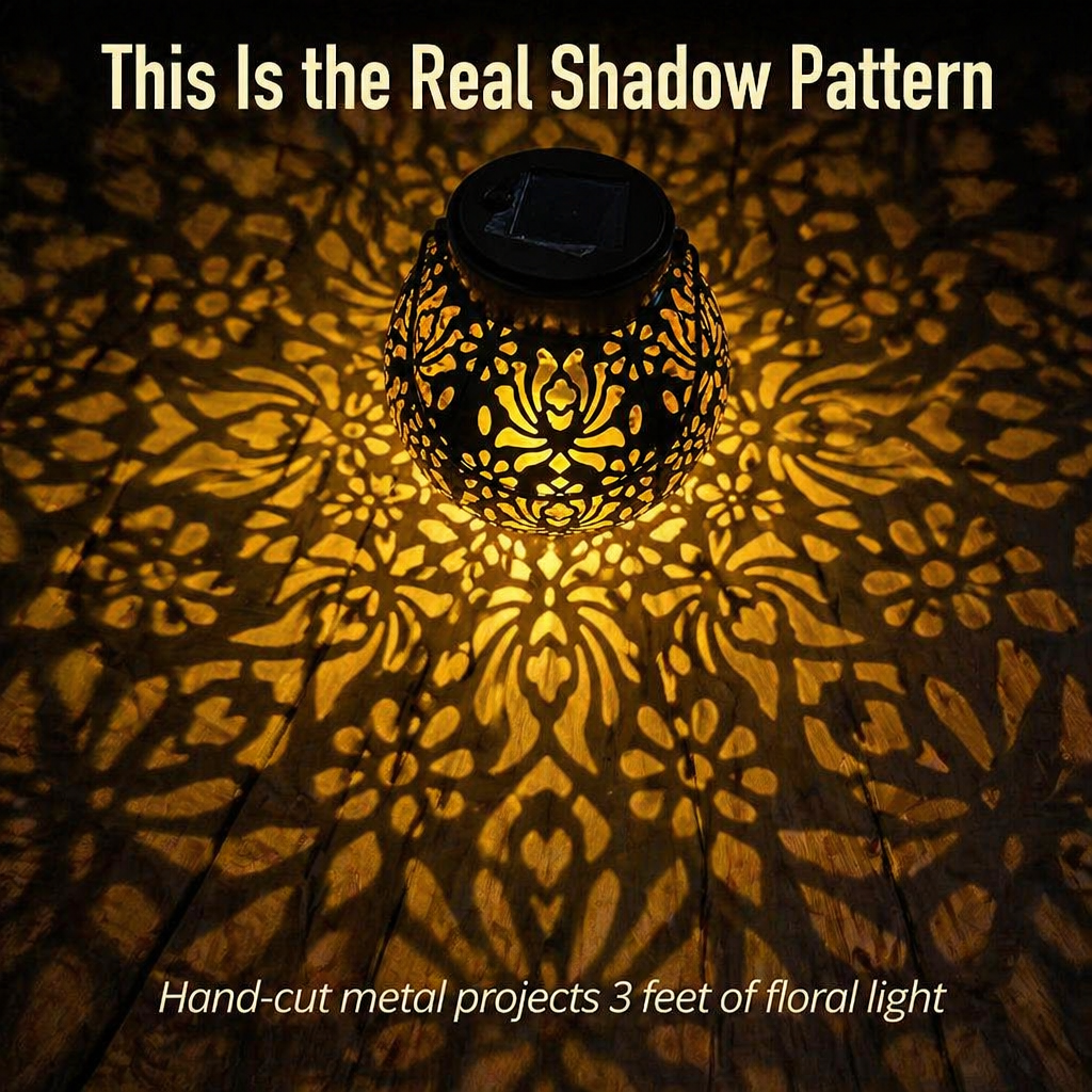 LumiFleur™ Solar Lantern — Cast Floral Shadow Magic Across Your Backyard