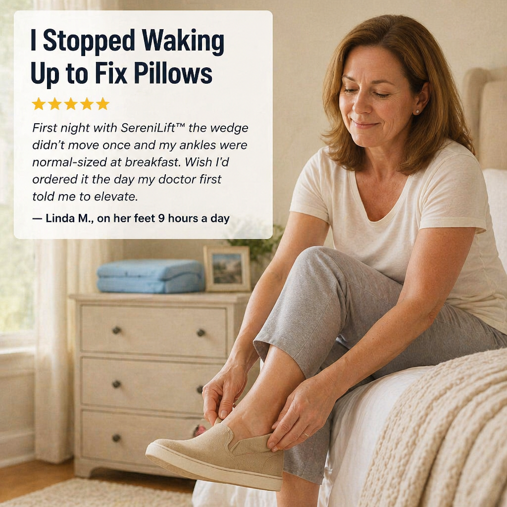 SereniLift™ — Drain Puffy Ankles and Sleep Through the Night Without Restacking Pillows