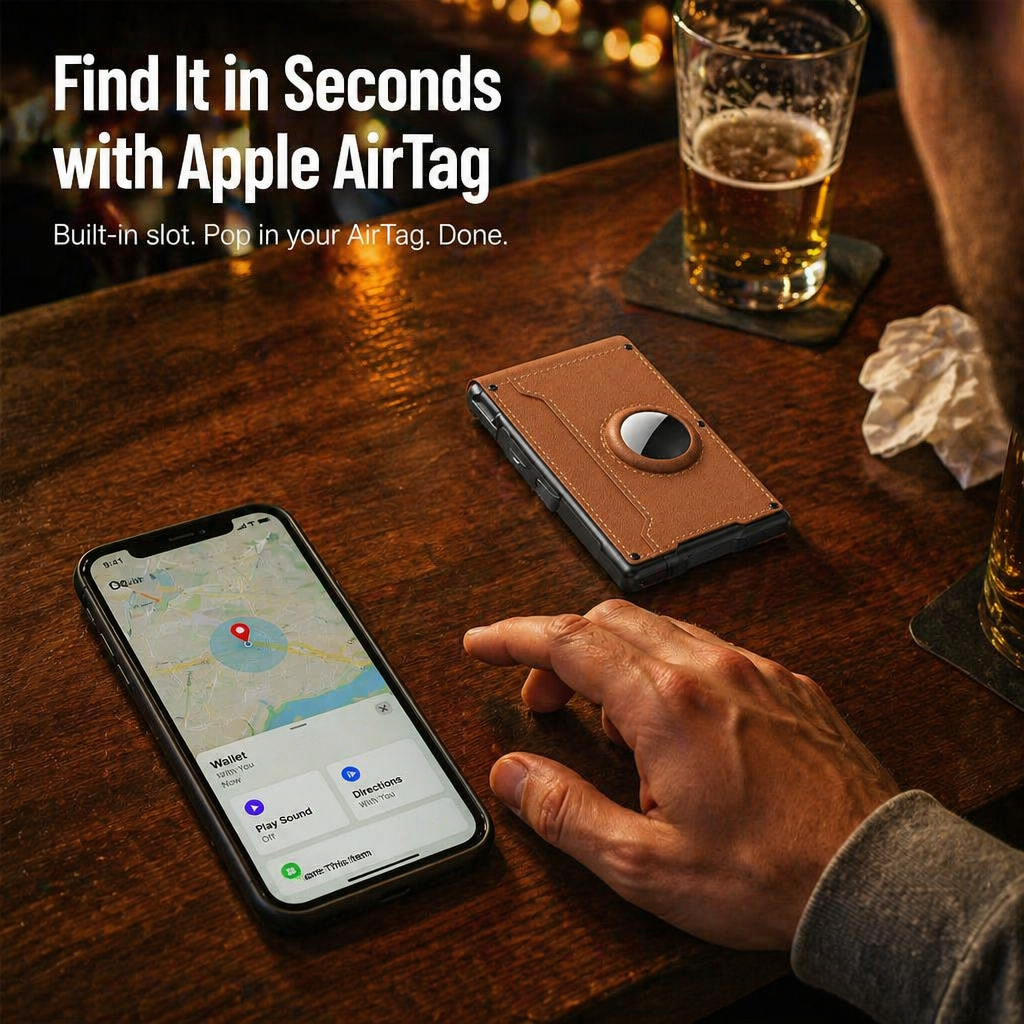 StealthEdge™ — Slim Your Carry, Block RFID Theft & Track It With AirTag
