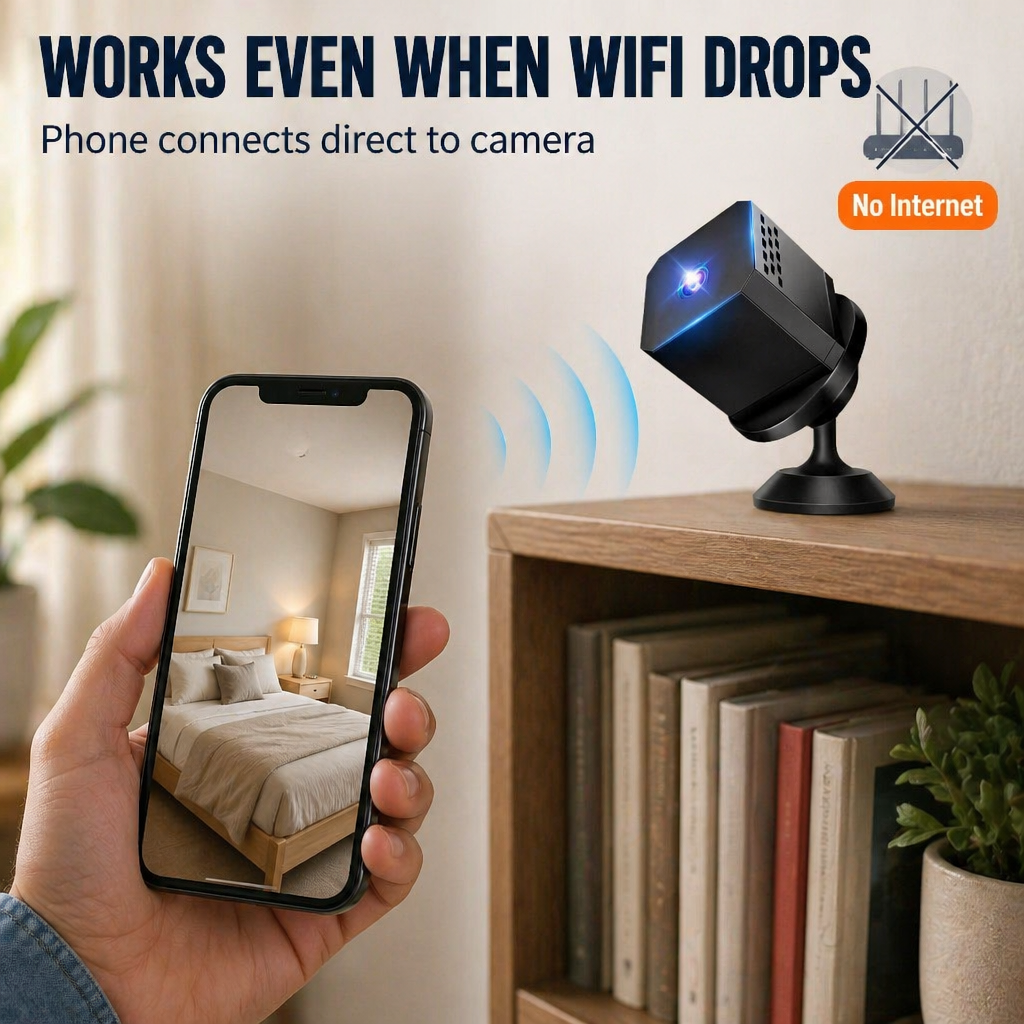 Zoomora™ Mini Cam — See Every Room Day or Night, From Anywhere