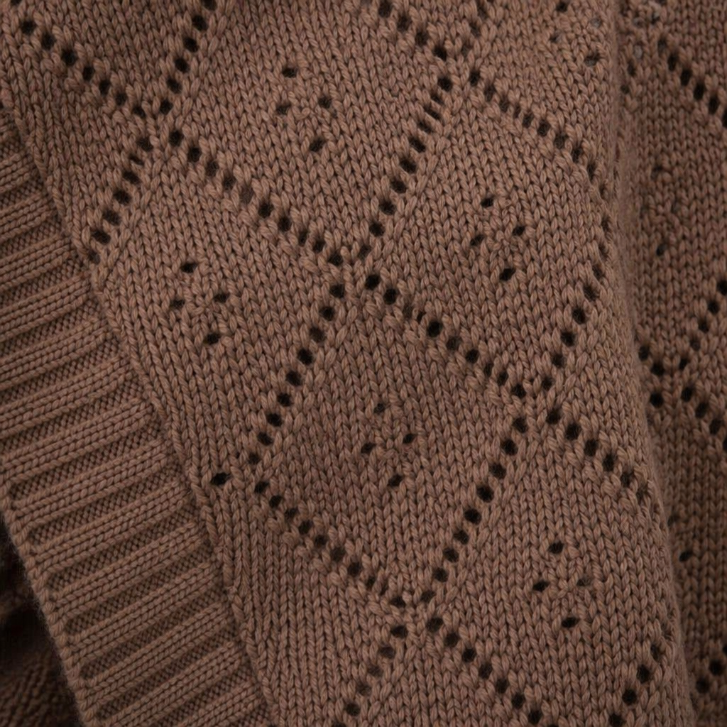 AerieLuxe™ – Open-Front Hollow Knit Shawl Cardigan with Lantern Sleeves