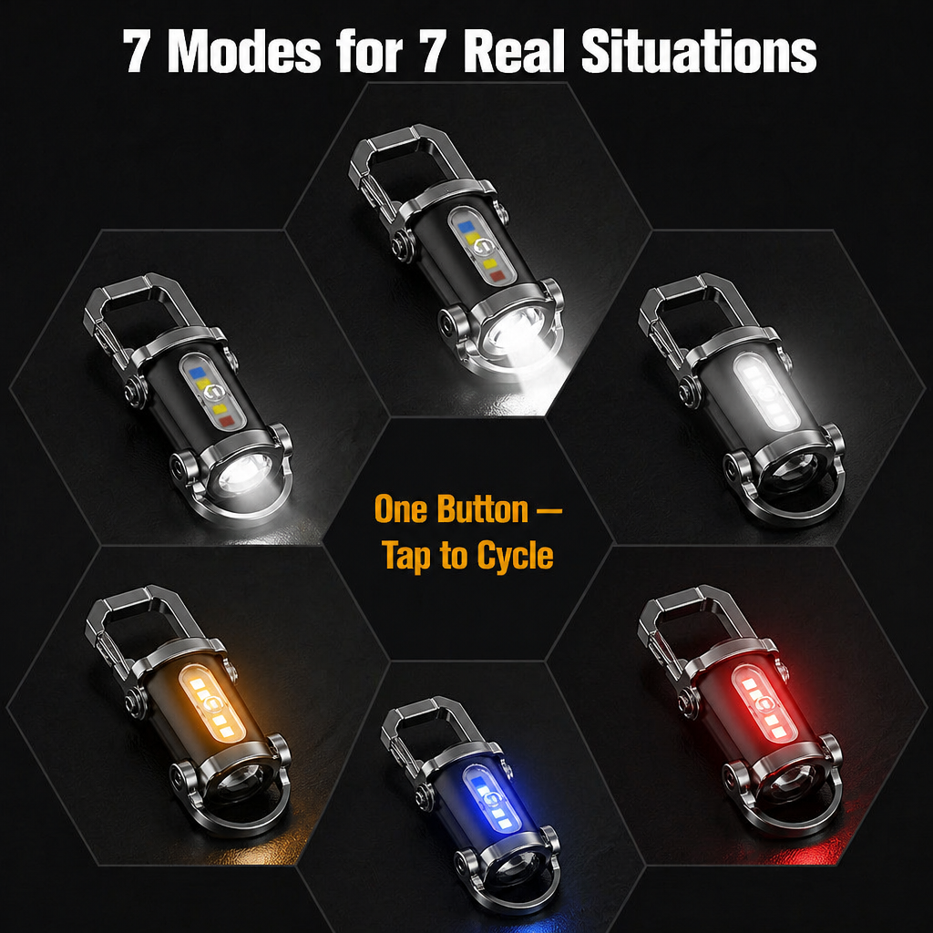 LumaVibe™ Keychain Flashlight — Carry 1,200 Lumens and Backup Phone Power on Your Keys