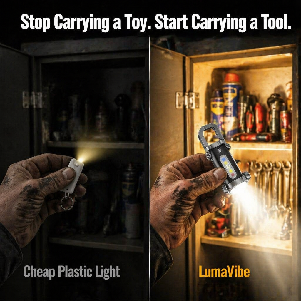 LumaVibe™ Keychain Flashlight — Carry 1,200 Lumens and Backup Phone Power on Your Keys