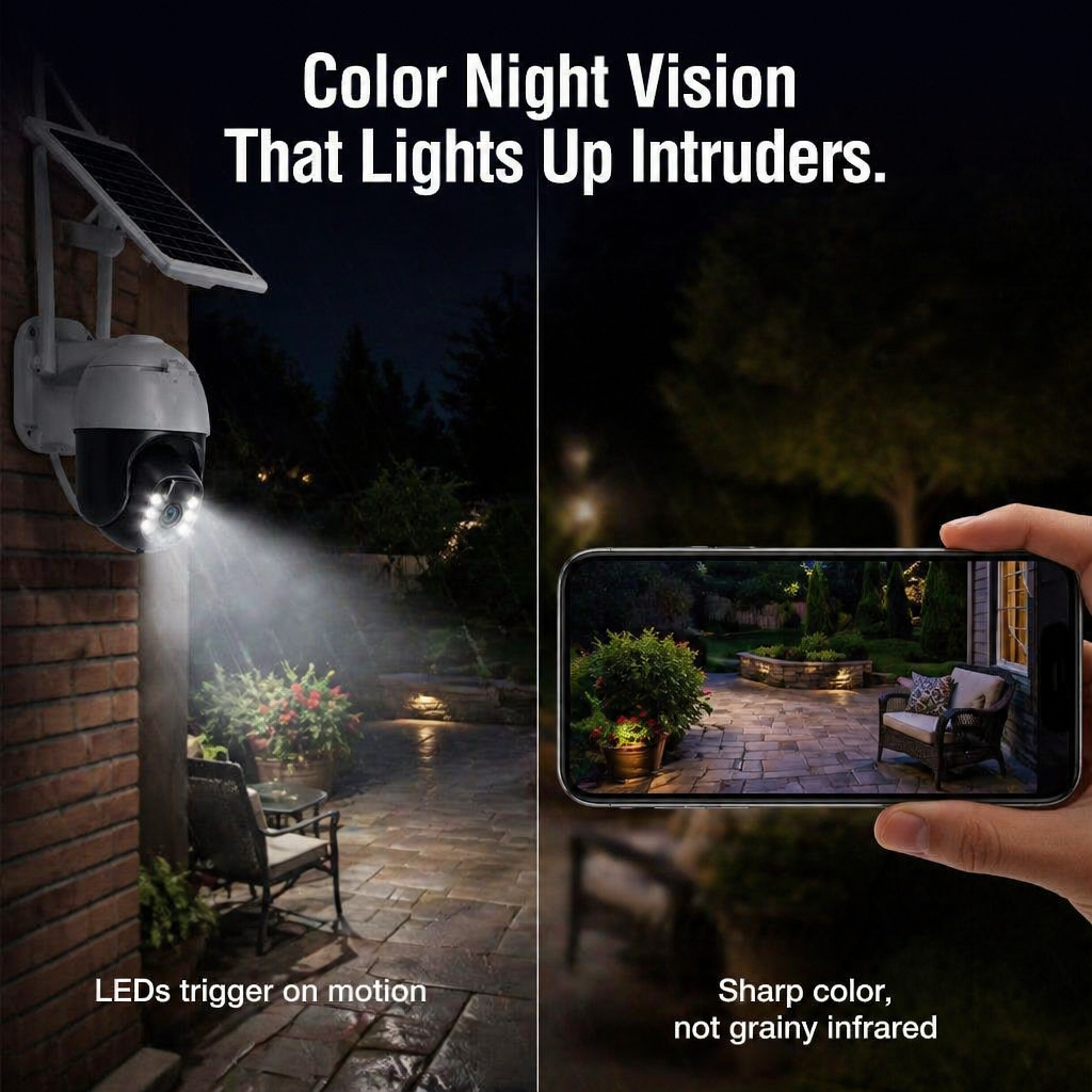 SolarSentry™ Wireless Outdoor Camera — Watch Every Blind Spot 24/7, No Wires, No Subscriptions