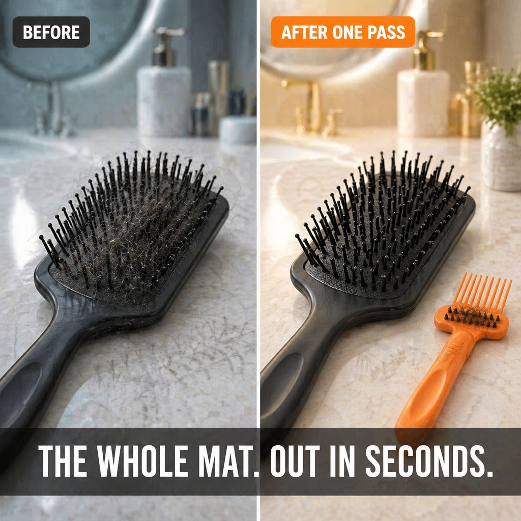 BrushVibe™ — Rake Out Tangled Hair And Scrub The Grime From Every Brush