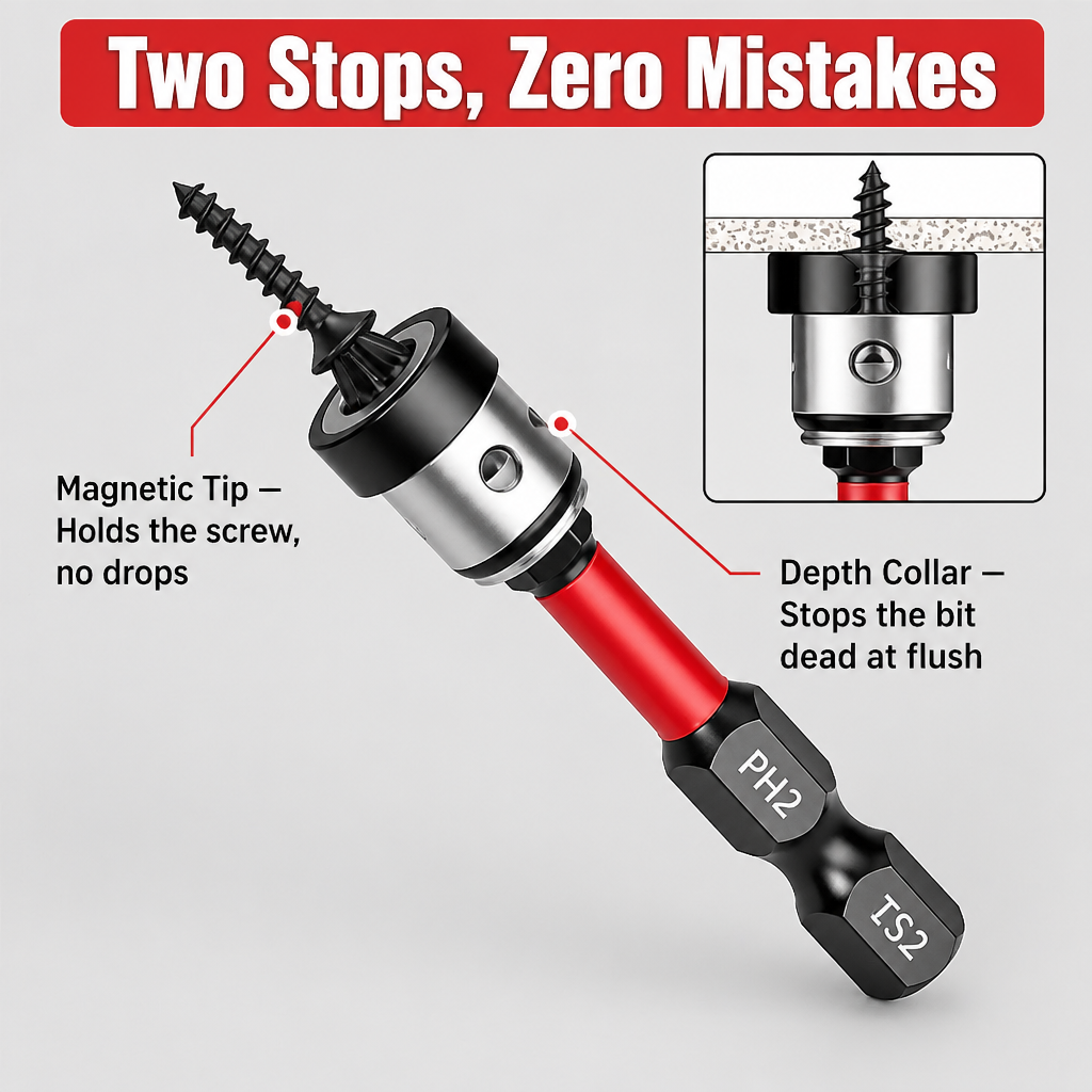 TitanDrive™ — Sink Every Drywall Screw Flush Without Cam-Out or Torn Paper