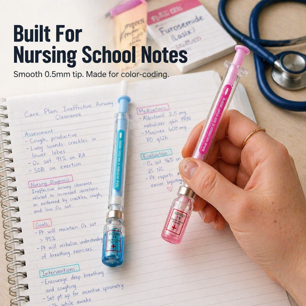 VibeSyringe™ — Color-Code Every Care Plan, Drug Card & Lecture Note With Buttery Smooth Ink