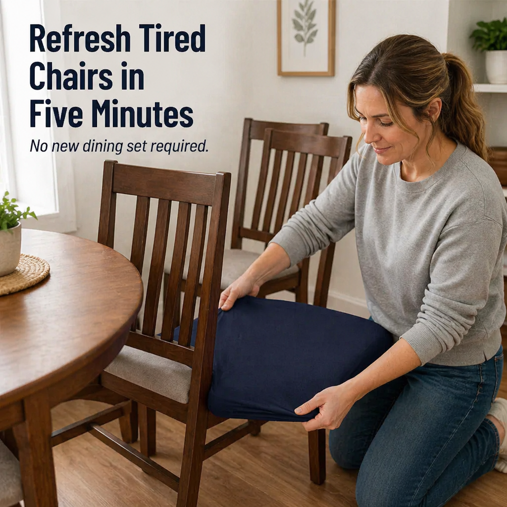 Velaria™ Dining Chair Seat Covers — Hide Stains and Refresh Old Chairs in Minutes