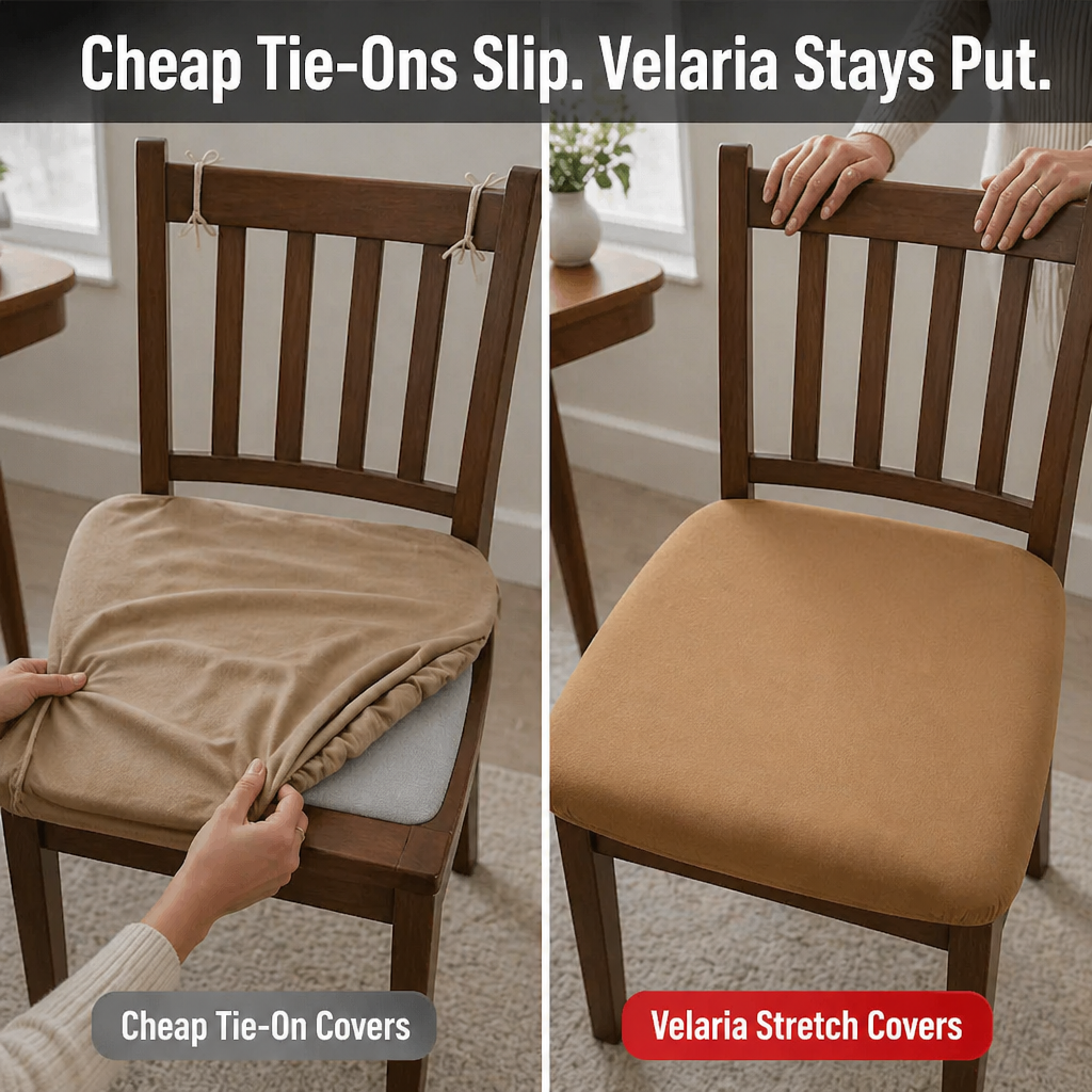 Velaria™ Dining Chair Seat Covers — Hide Stains and Refresh Old Chairs in Minutes