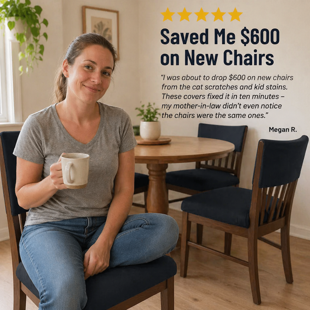 Velaria™ Dining Chair Seat Covers — Hide Stains and Refresh Old Chairs in Minutes
