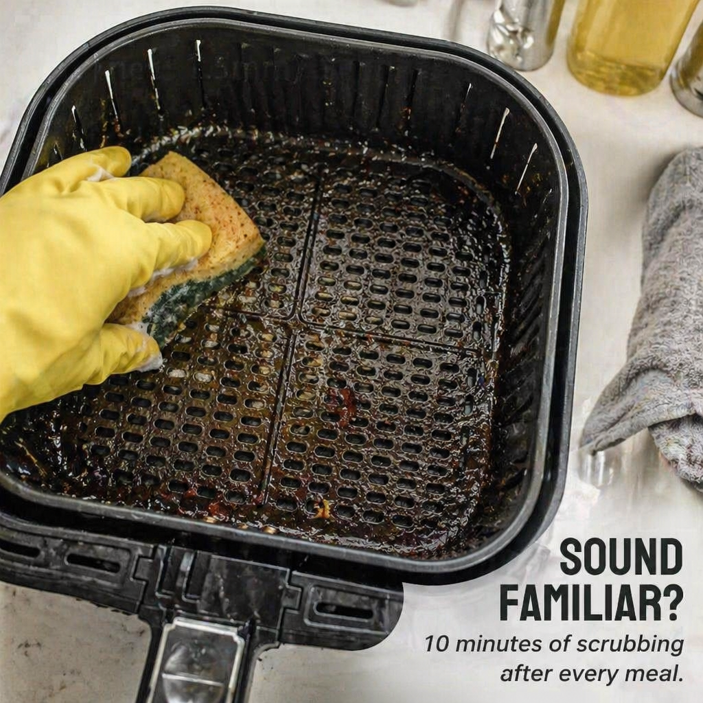 CrispaMat™ — Catch the Grease and Skip the Air Fryer Scrub Forever
