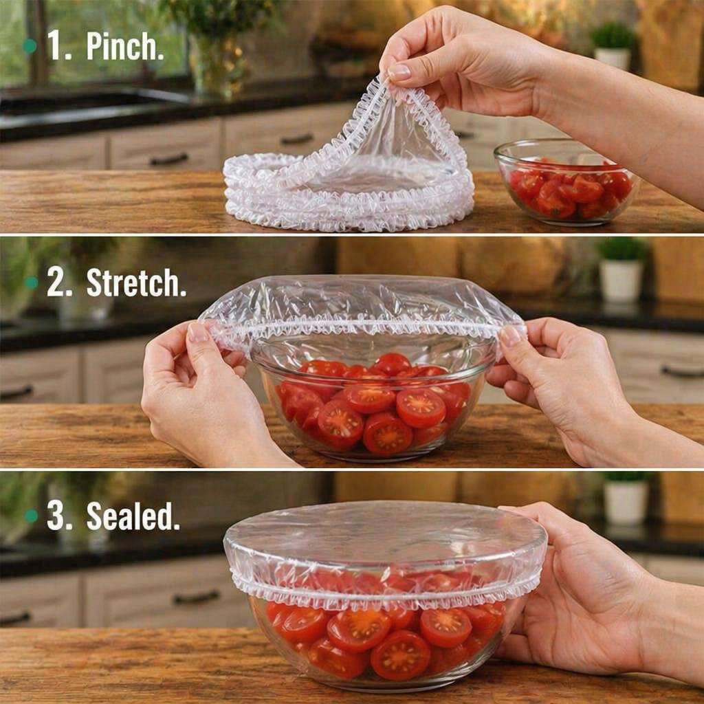 FreshWrapPro™ — Cover Any Bowl in One Stretch and Skip the Cling-Wrap Fight
