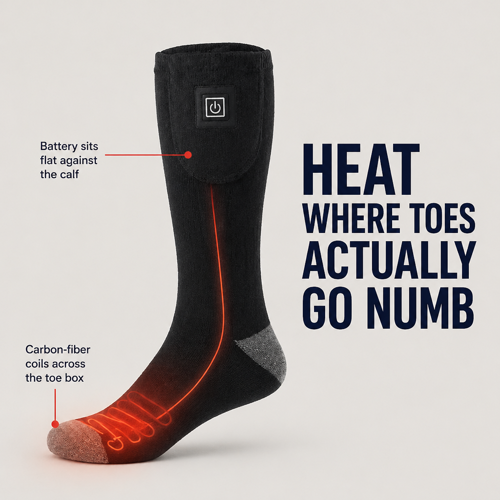 SolaceHeat™ Socks — Click Through 3 Heat Levels And Forget Frozen Toes