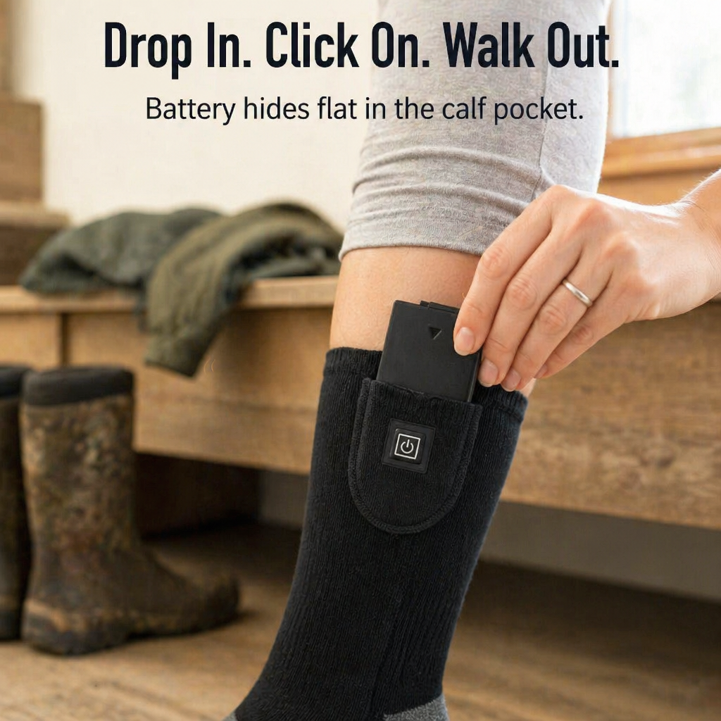 SolaceHeat™ Socks — Click Through 3 Heat Levels And Forget Frozen Toes