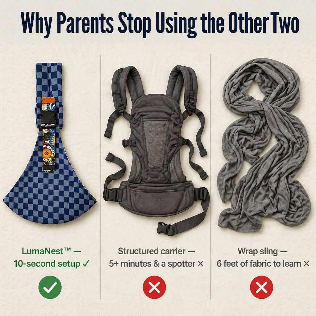 LumaNest™ Sling — Experience Effortless Bonding and All-Day Comfort Carrying Your Baby