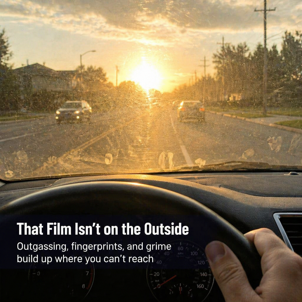 PrismaShine™ — Wipe Hazy Windshields Streak-Free From the Driver's Seat