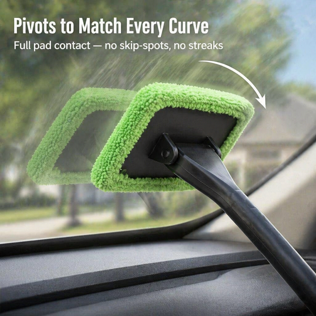 PrismaShine™ — Wipe Hazy Windshields Streak-Free From the Driver's Seat