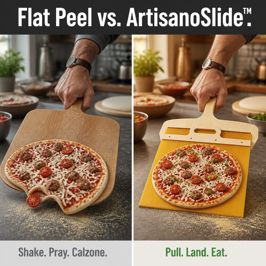 ArtisanoSlide™ — Slide Every Pizza Onto Your Stone Without Sticking or Spilling