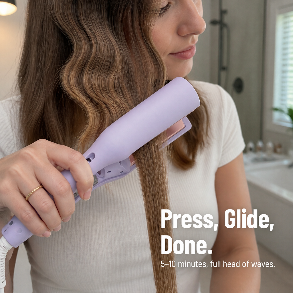 SilkaCurl™ — Press, Glide & Get Effortless Beachy Waves Every Morning