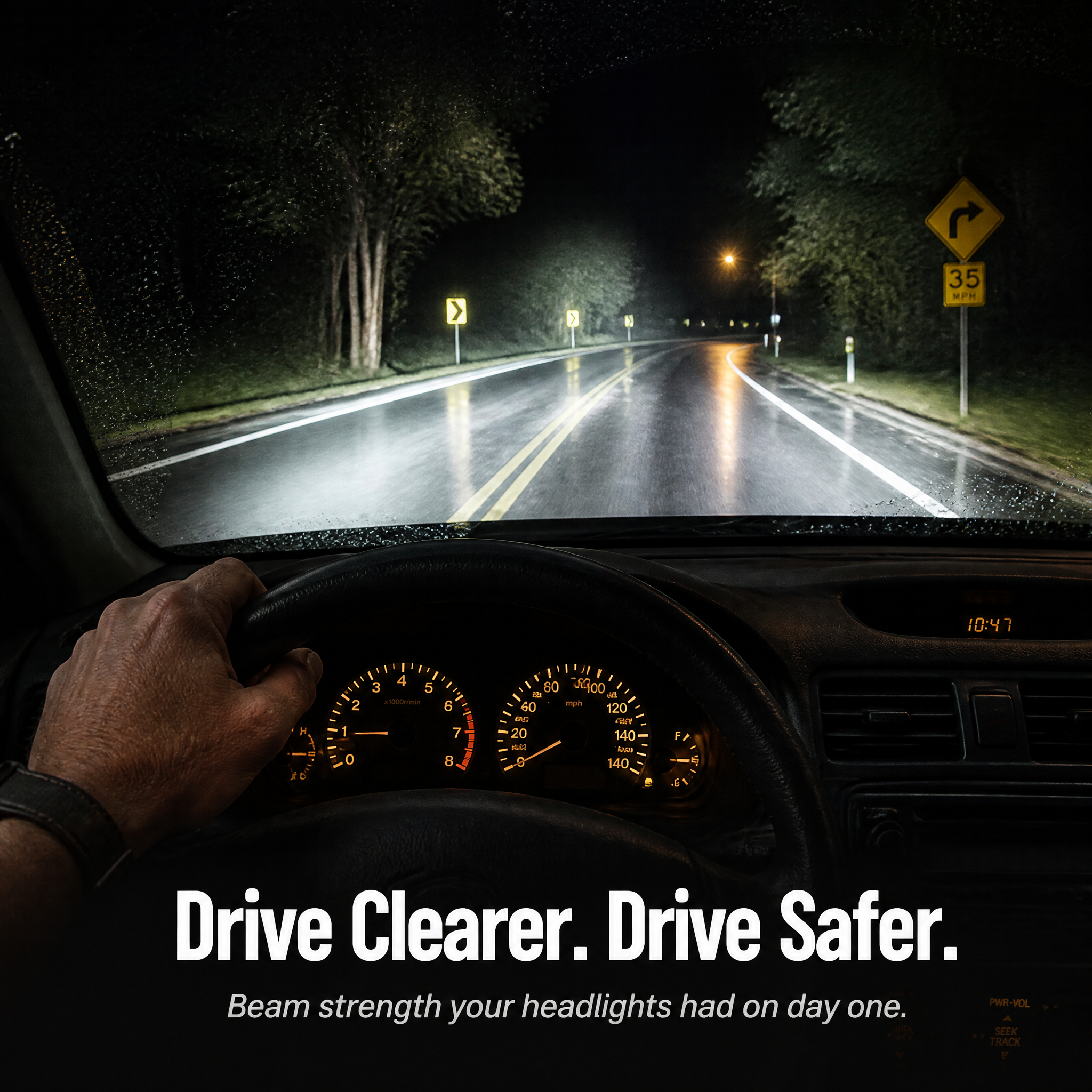RadianceGuard™ — Erase Yellow Haze and Drive With Crystal-Clear Headlights
