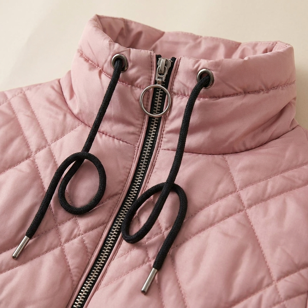 RamoraVibe™ – Diamond-Quilted Hooded Parka with Drawstring Hood