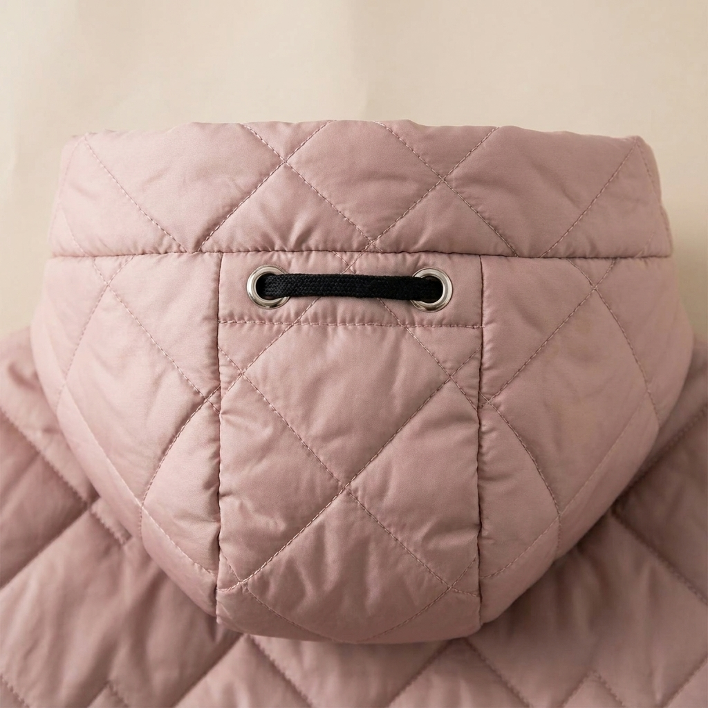 RamoraVibe™ – Diamond-Quilted Hooded Parka with Drawstring Hood
