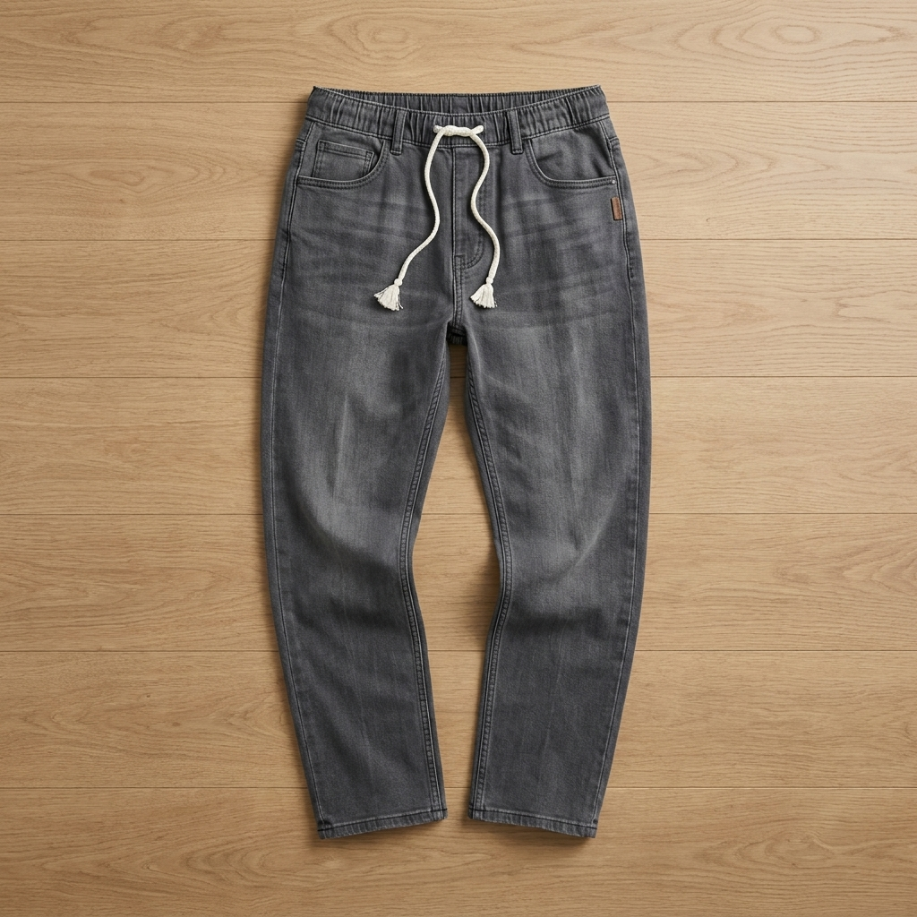 RamoraStride™ – Relaxed Straight Leg Jeans with Drawstring Waist