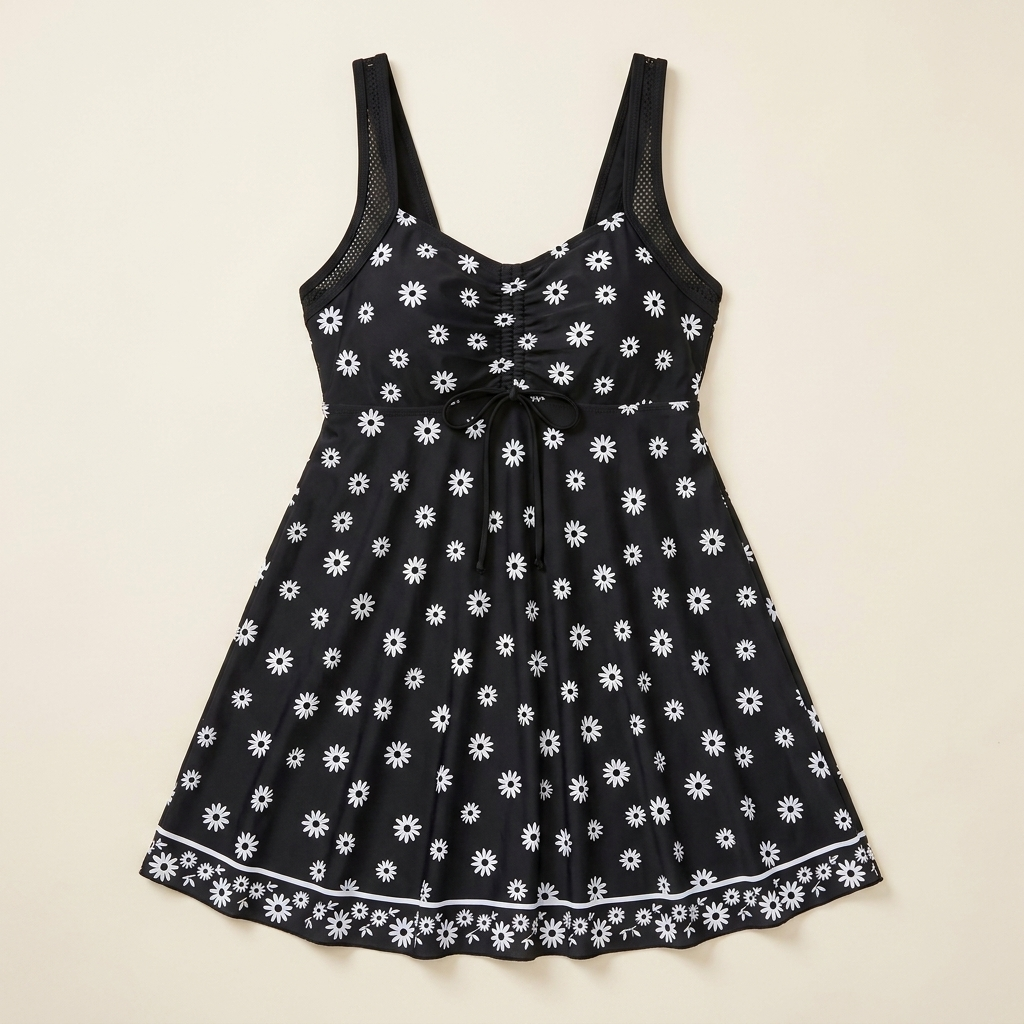 VivaMorph™ – Sculpting Swim Dress with Ruched Front and Flowy Skirt