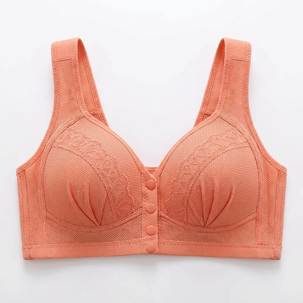 Sculptique™ – Wireless Front-Snap Lift Bra with Lace Detail