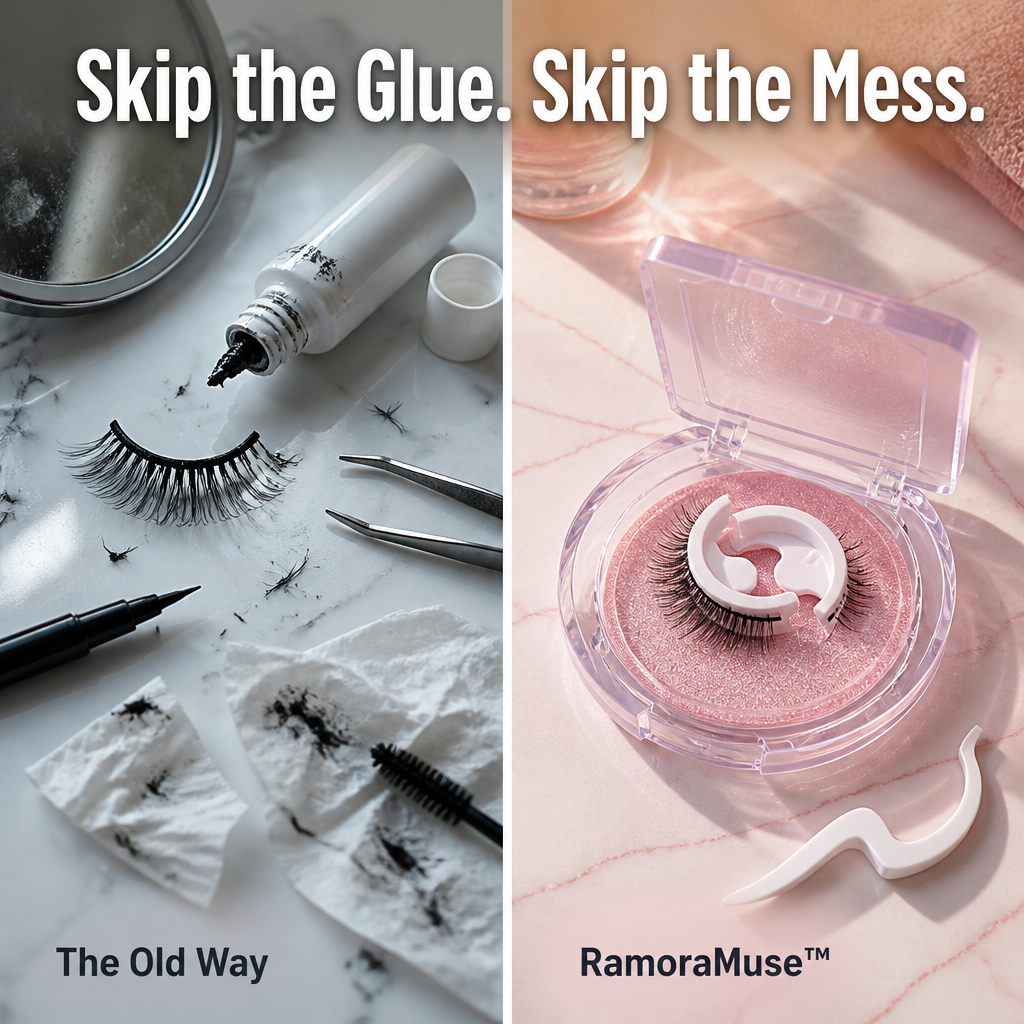 RamoraMuse™ — Press On Full Lashes in 3 Seconds Without Glue or Magnets