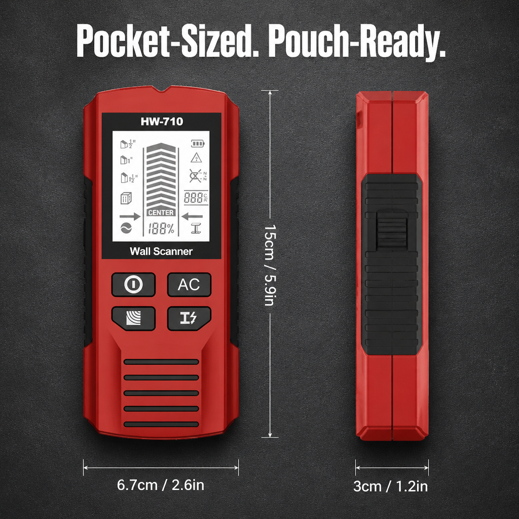 WallScout™ HW-710 — Spot Studs, Wires & Pipes Before You Drill | 5-Mode Scanner