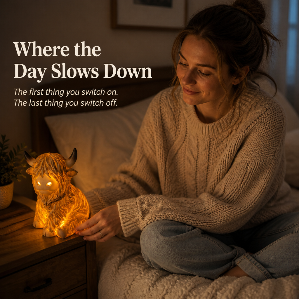 Bronwyne Glow™ — Light Up Cozy Corners with Hand-Sculpted Highland Charm
