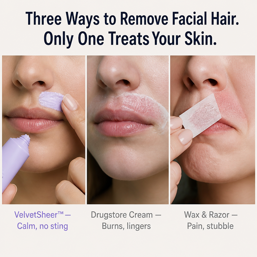 VelvetSheer™ — Wipe Away Peach Fuzz In Minutes Without Burn or Chemical Smell