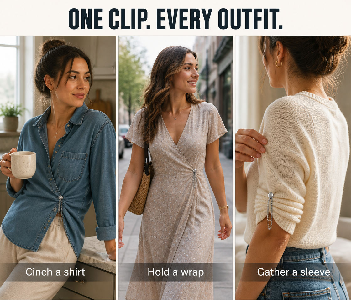 SnapStyle™ — Cinch, Tuck & Restyle Any Outfit Without Sewing or Pins