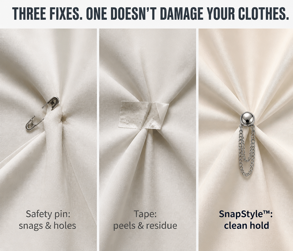 SnapStyle™ — Cinch, Tuck & Restyle Any Outfit Without Sewing or Pins