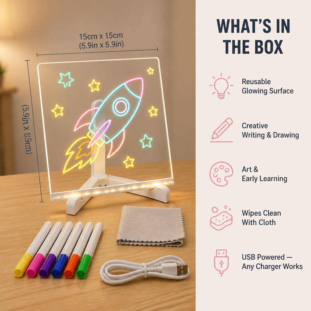 BrillioCanvas™ — Trade Paper Mess for Hours of Glowing, Screen-Free Play