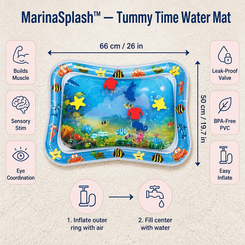 MarinaSplash™ — Turn Tummy Time Tears Into 10 Minutes of Belly Laughs