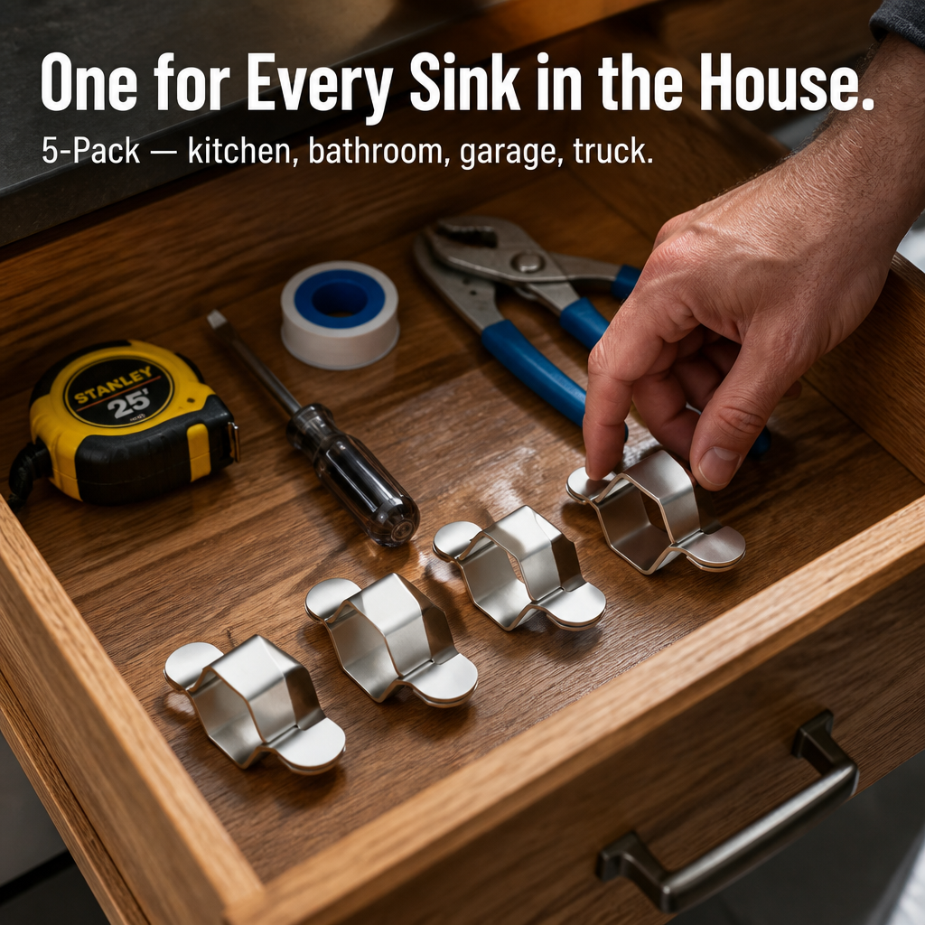 PowerGrip™ — Slide Around Supply Lines, Crank Off Stuck Faucet Nuts Fast