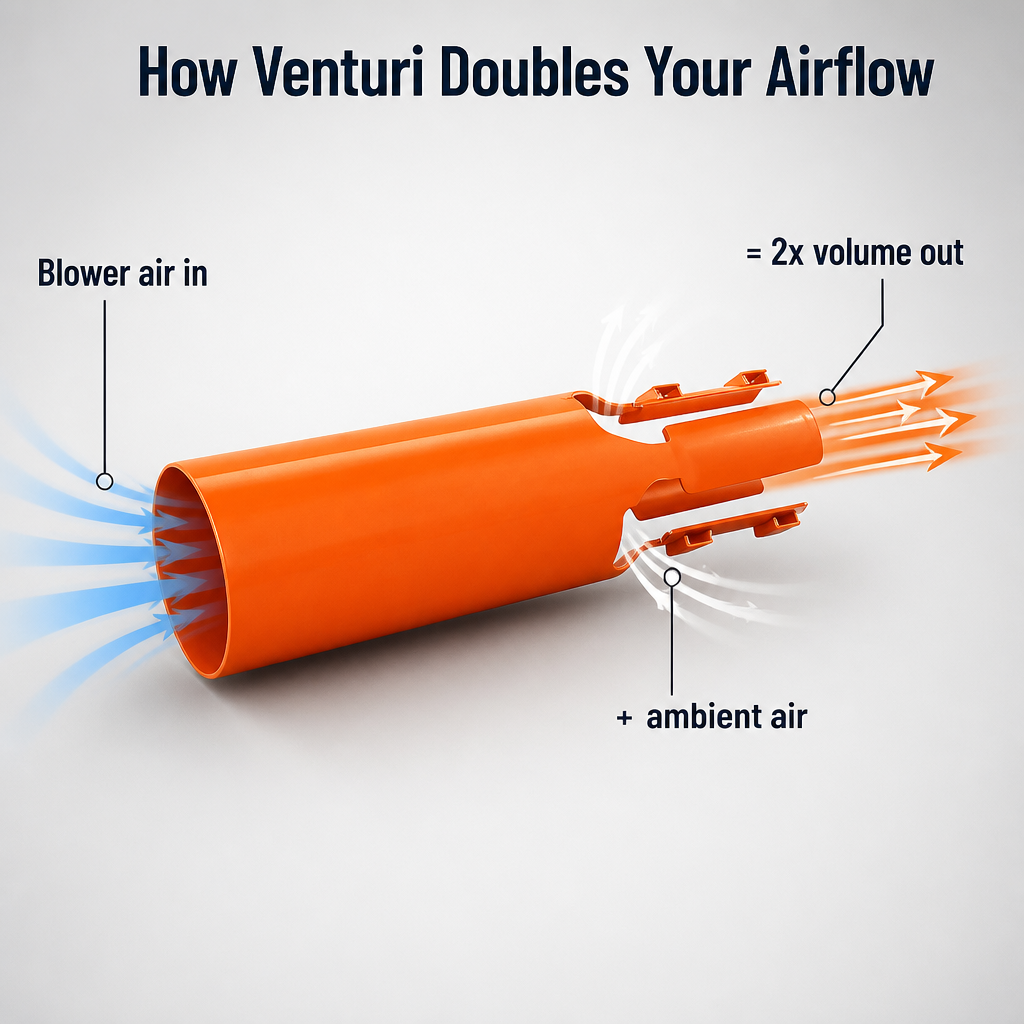 TurboBreeze™ — Double Your Blower's Airflow and Clear Leaves Twice as Fast