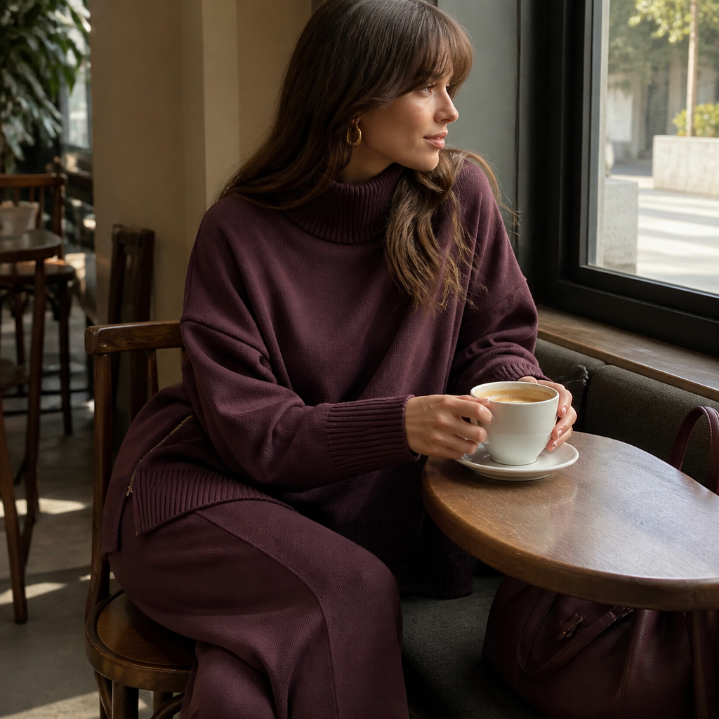 SilvaEase™ – Cozy Oversized Sweater and Wide-Leg Pant Set