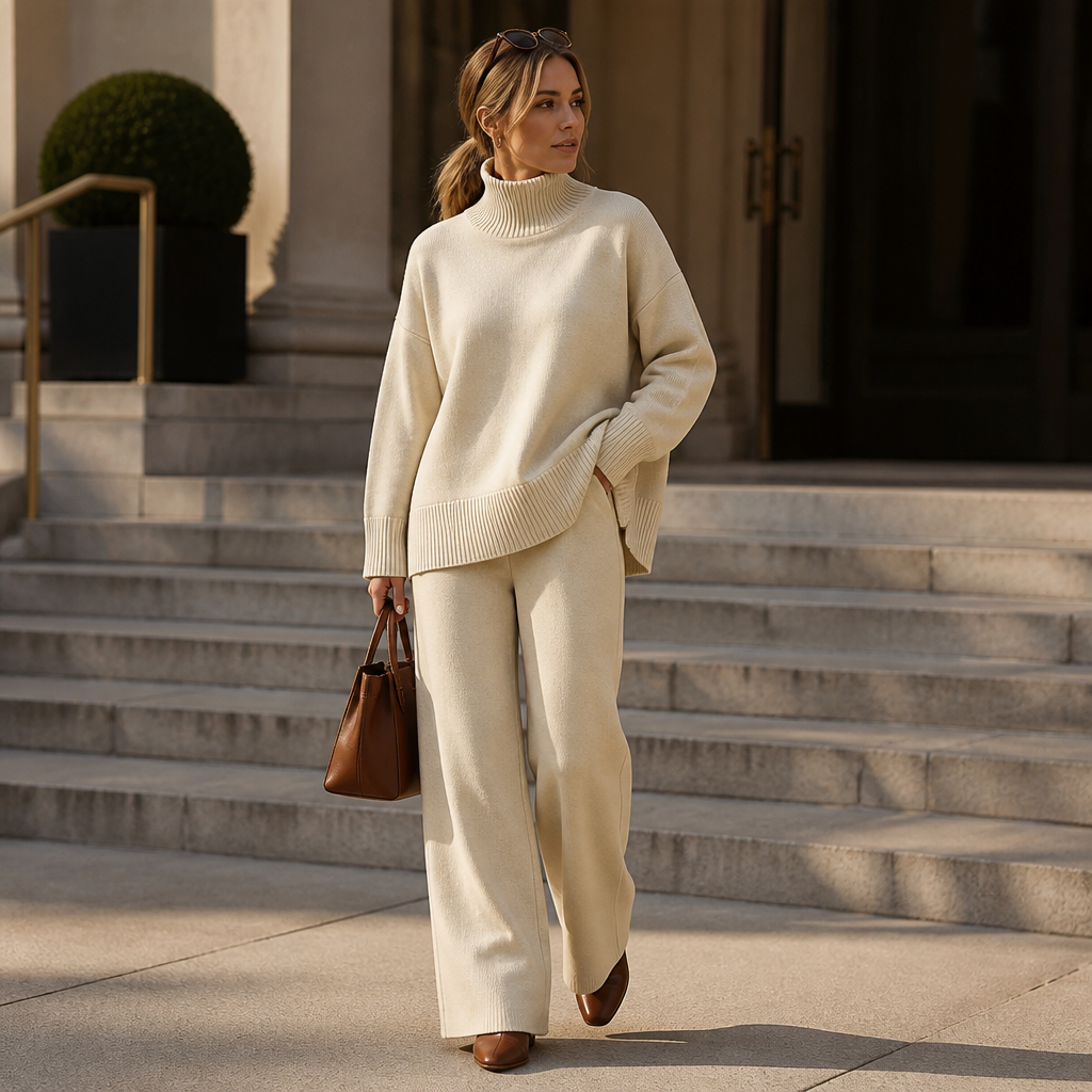 SilvaEase™ – Cozy Oversized Sweater and Wide-Leg Pant Set