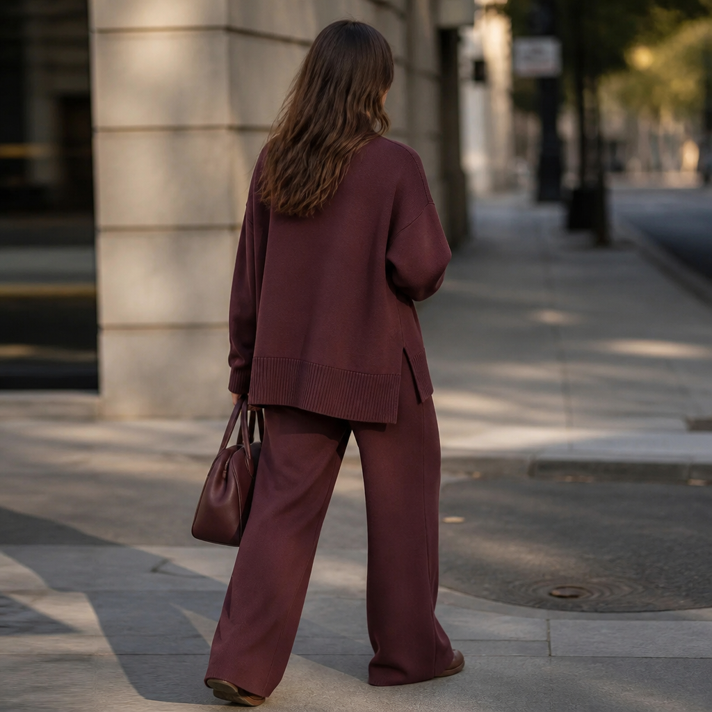 SilvaEase™ – Cozy Oversized Sweater and Wide-Leg Pant Set