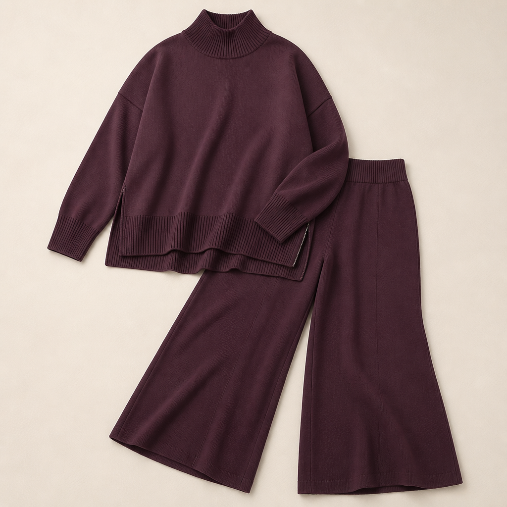 SilvaEase™ – Cozy Oversized Sweater and Wide-Leg Pant Set