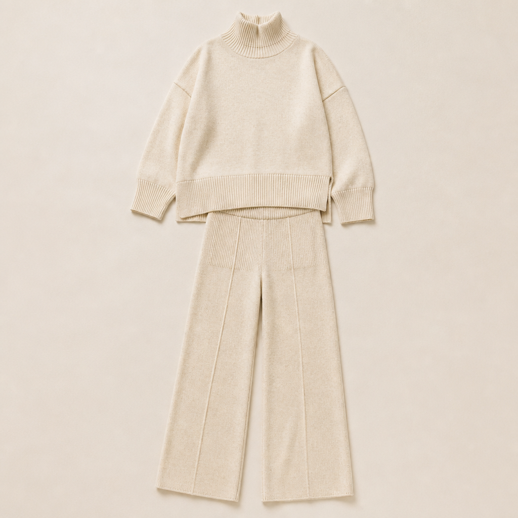 SilvaEase™ – Cozy Oversized Sweater and Wide-Leg Pant Set
