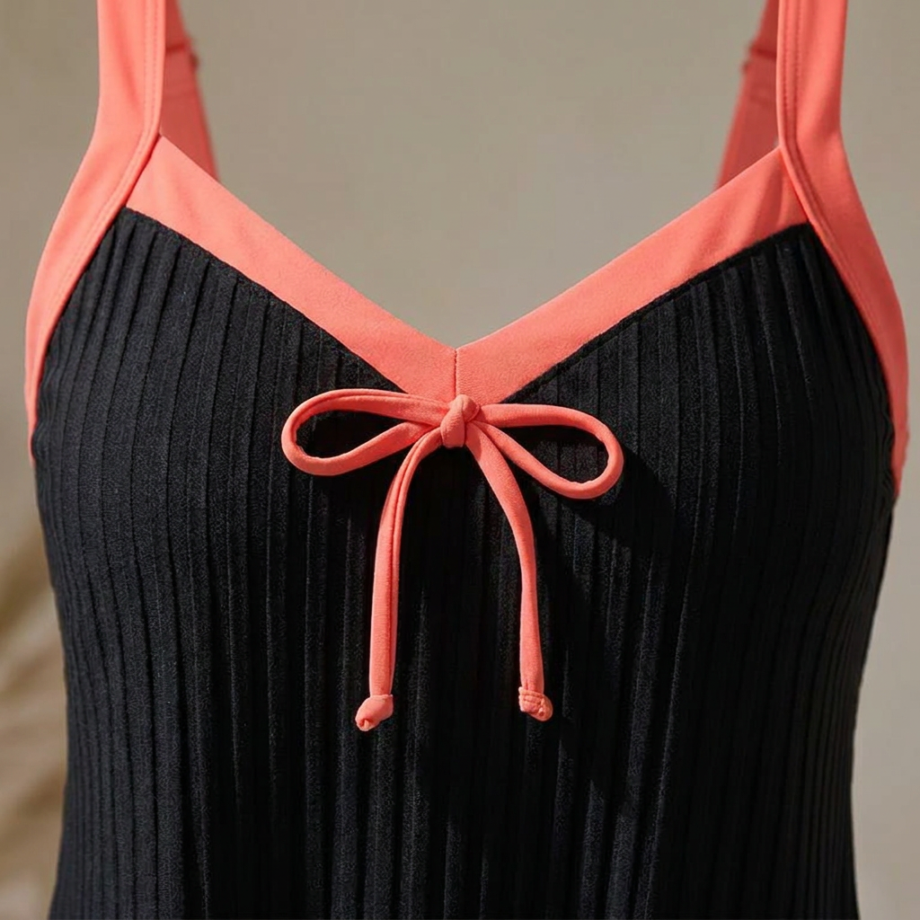 SoloraSway™ – Flowy Pleated Tankini Set with Coverage Shorts
